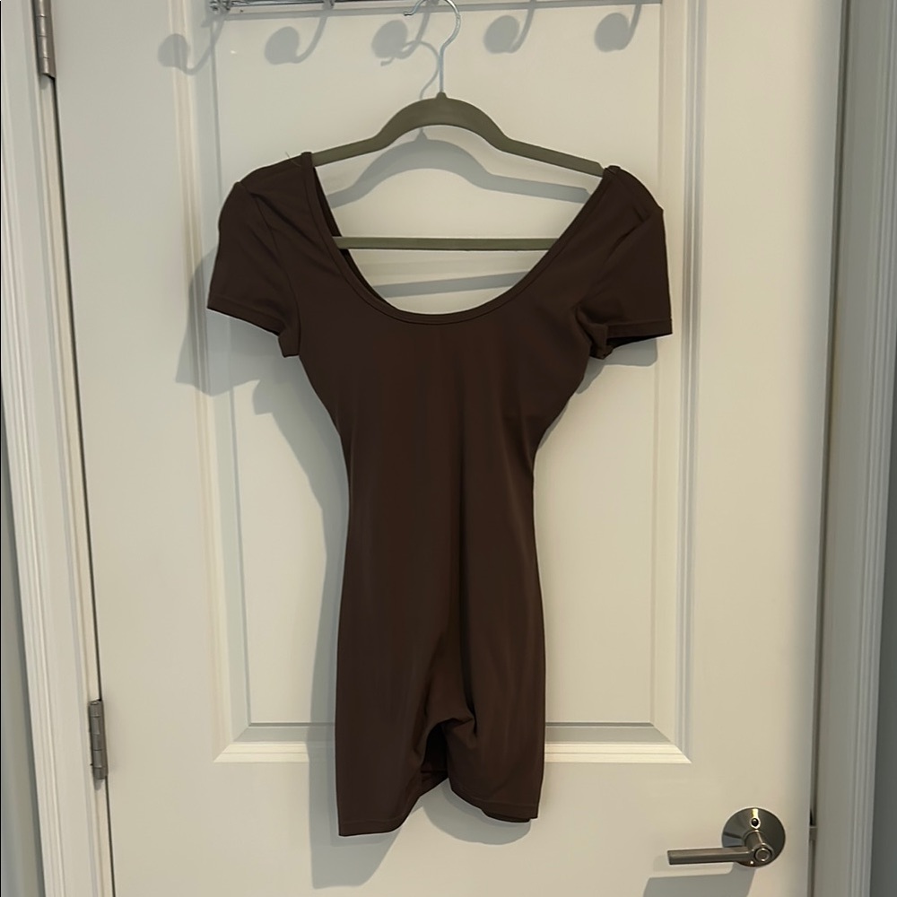Brown Short Sleeve Romper